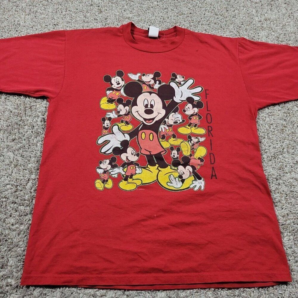 Vintage Mickey Mouse- T Shirt Mens XL Graphic USA Short Sleeve